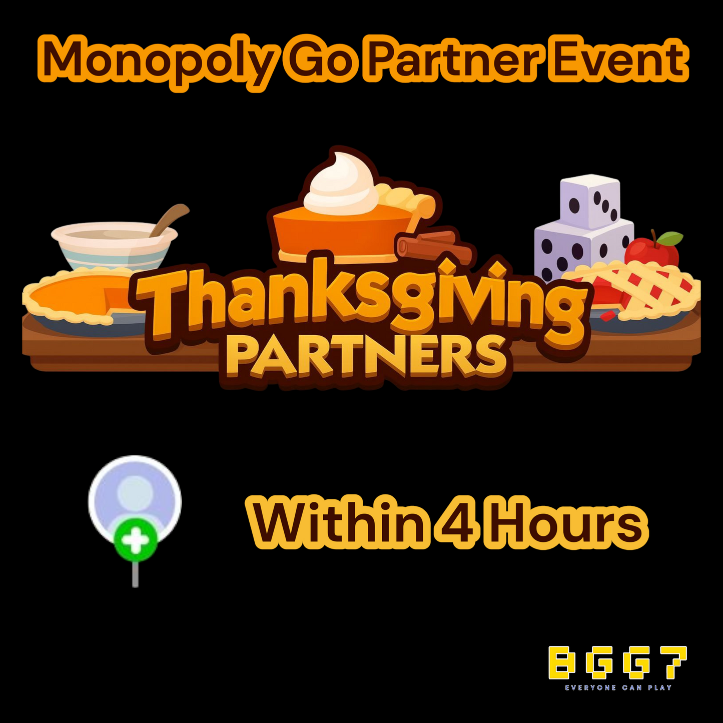 Thanksgiving Partners Event Slot x 1 (Done Within 4 Hours)