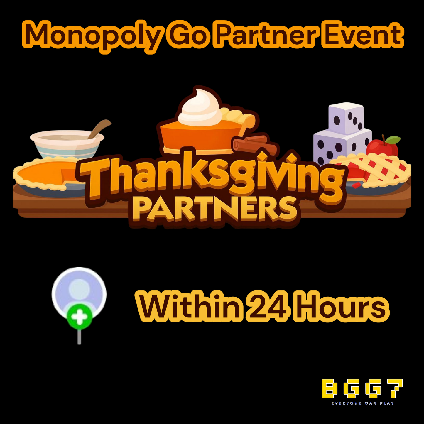 Thanksgiving Partners Event Slot x 1 (Done Within 24 Hours)